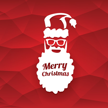 santa claus with beard vector illustration christmas hipster christmas hipster