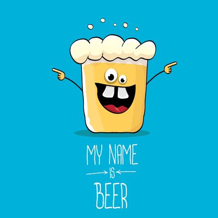 怒ってビール瓶ビール文字のガラス 面白い漫画の顔のイラスト素材 ベクタ Image