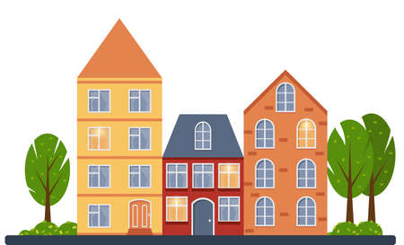 Houses flat design isolated vector Stock Photo
