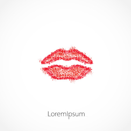 ハーフトーンの唇の図は 簡単なベクトル編集可能のイラスト素材 ベクタ Image