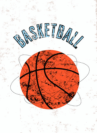 バスケット ボール ヴィンテージ グランジ スタイル ポスター レトロなベクター イラストです のイラスト素材 ベクタ Image